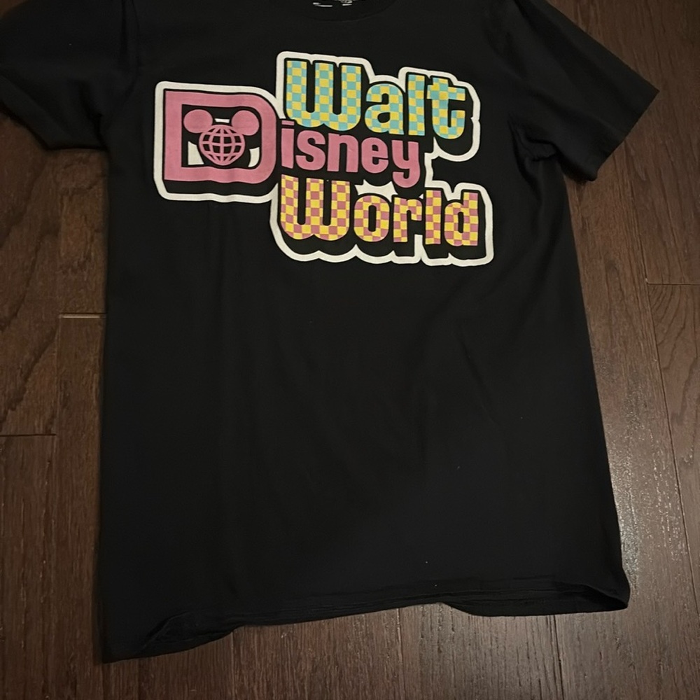 Disney Black Short Sleeve Tee with Colorful Logo